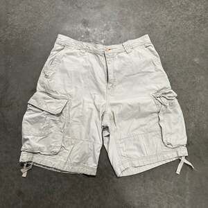 Ruff Hewn Mens Tan Cargo Shorts Size 34 Multi Pocket Utility